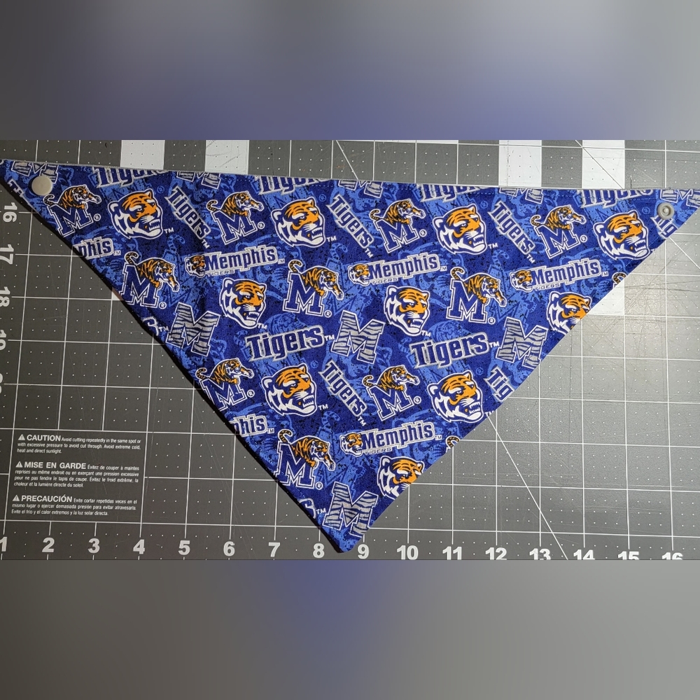 Handmade Memphis Tigers snap on Pet Bandana